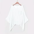 thumbnail image 2 of MIXUE Womens Summer Tops Solid Color Round Neck Long Sleeve Loose Fashion Casual Shirts For Women Tee Shirts Daily-Wear,White,XXXL, 2 of 8