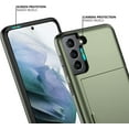 thumbnail image 4 of For Samsung S21 Case with Card Holder 5G 6.2 inch Dual Layer Heavy Duty Protective Galaxy S21 Case Hidden Card Slot Slim Wallet Case for Samsung S21(Green), 4 of 14