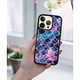 thumbnail image 5 of FINCIBO Soft Rubber Protector Cover Case for Apple iPhone 14 Pro Max 6.7" 2022, Mosaic Mermaid Scale, 5 of 5