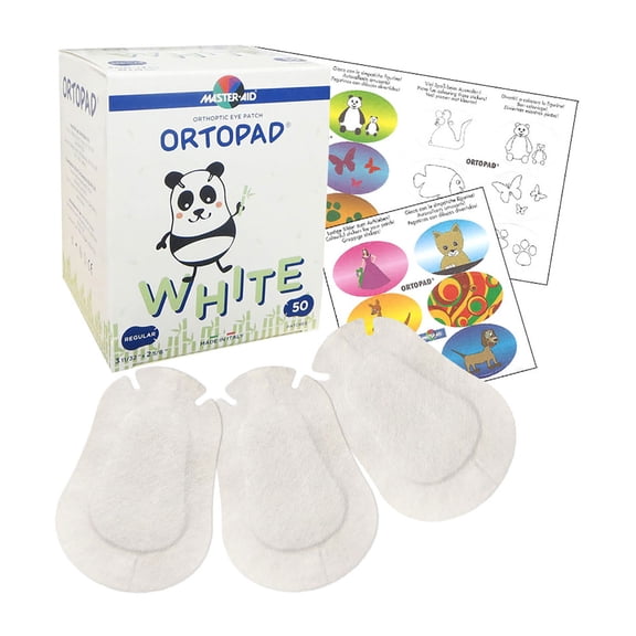 Ortopad® Bamboo Adhesive Eye Patches, 50/Box (Regular Size, 4  yrs), White