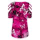 thumbnail image 5 of Elegante blusa estampada con cuello en V para mujer, camiseta suelta de manga corta con cremallera OAVQHLG3B Store  lin121212, 5 of 5