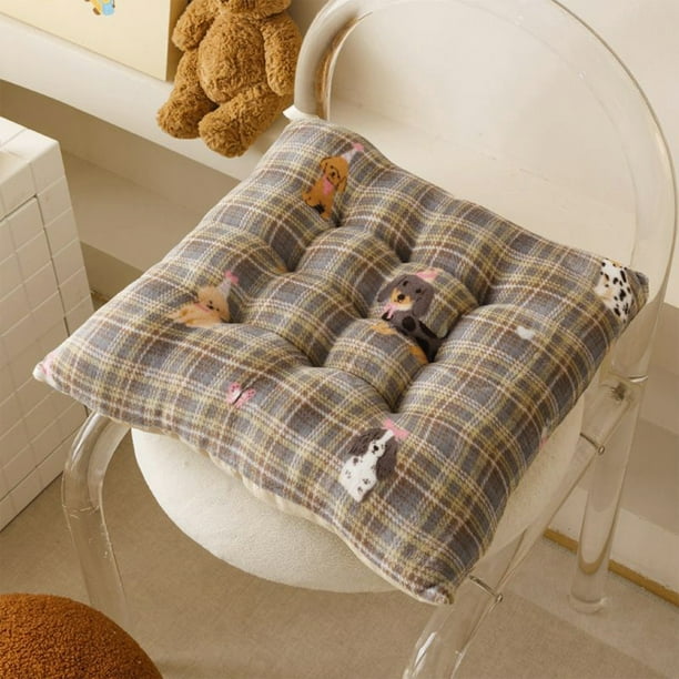 Cojín de silla sólido | Cojín de asiento flocado súper suave y transpirable | Cojín cuadrado de 40 x 40 cm para cocina, comedor, sala de estar, dormitorio o suelo