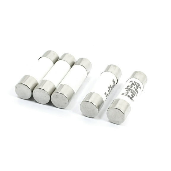 Unique Bargains 5Pcs 380V 10A RT14 RO15 Ceramic Fuse Link Protectors 10x38mm