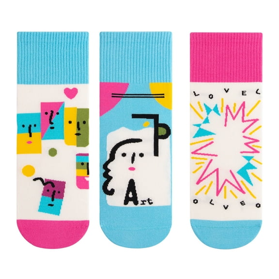 Cute Patterned Crew Socks Seamless Girls Boys Cotton Funny Novelty Animal Flower Soft Socks Gifts 3 Pairs