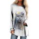 thumbnail image 1 of Blusa de manga larga con cuello redondo para mujer, camisetas informales con estampado de animales Pompotops  FGAJ793, 1 of 5
