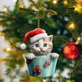 thumbnail image 4 of Luoshdecor Christmas Cat in Mug Ornament , Acrylic Cute Holiday Teacup Cat Hanging Ornaments for Home Holiday Decor Party Christmas Tree Decor, 4 of 5