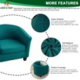thumbnail image 3 of CHUNTIAN 2 Piece Club Chair Slipcover Stretch Barrel Chair Covers Solid Tub Chair Slipcovers Soft Armchair Covers Removable Furniture Protector Arm Chair Cover for Living Room,Green, 3 of 5
