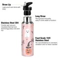 thumbnail image 3 of Yayeee 33oz Insulated Water Bottle Double Wall Stainless Steel with Flip Straw Lid, Pink Halloween Ghosts, 3 of 7