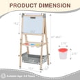 thumbnail image 5 of LINLUX Double-Sided Art Easel for Kids, 3 in 1 Wooden Kids Easel w/Paper Roller & Art Supplies, Grey, 5 of 11