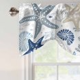 thumbnail image 4 of Tie Up Valance for Windows Blue Starfish Curtains Valances Rod Pocket Valance Window Treatments Marine Life Ocean Coastal Balloon Curtains for Kitchen Living Room Bedroom Bathroom Decor 42x12 Inch, 4 of 9
