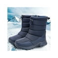 thumbnail image 4 of Frontwalk Women Men Snow Boots Plush Lined Warm Shoes Side Zip Winter Boot Work Lightweight Hiking Booties Unisex Mid Calf Blue 7, 4 of 8