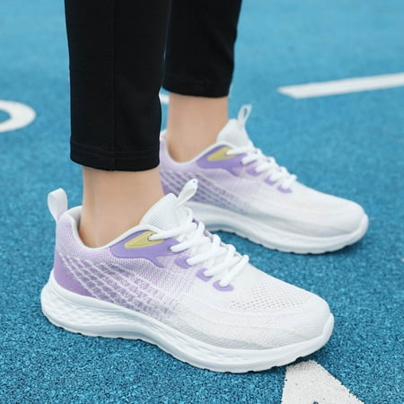 

XIAQUJ Women Sneakers Fashionable Color Matching New Summer Mesh Breathable Comfortable Thick Sole Non Slip and Lace up Shoes Women s Fashion Sneakers Purple 8(40)