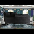 thumbnail image 3 of Plush Corduroy Curved Sectional Sofa with 4 Pillows|Modular Design for Multi-Spaces, 3 of 9
