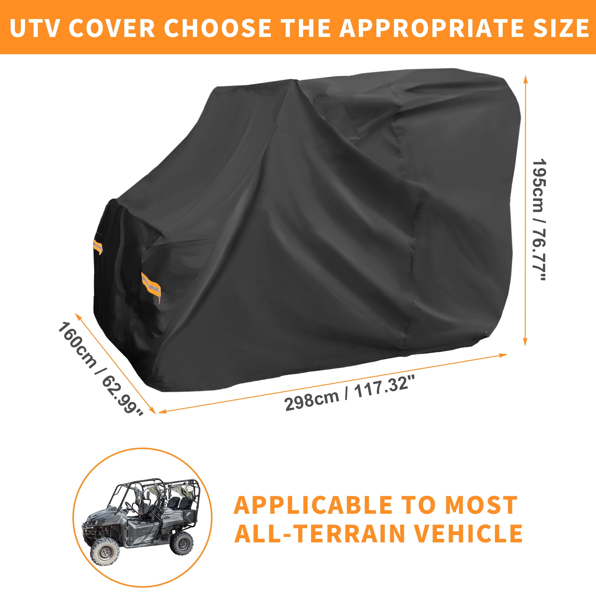Unique Bargains UTV Cover for Honda Pioneer 1000 Waterproof Protection 210D PU Black