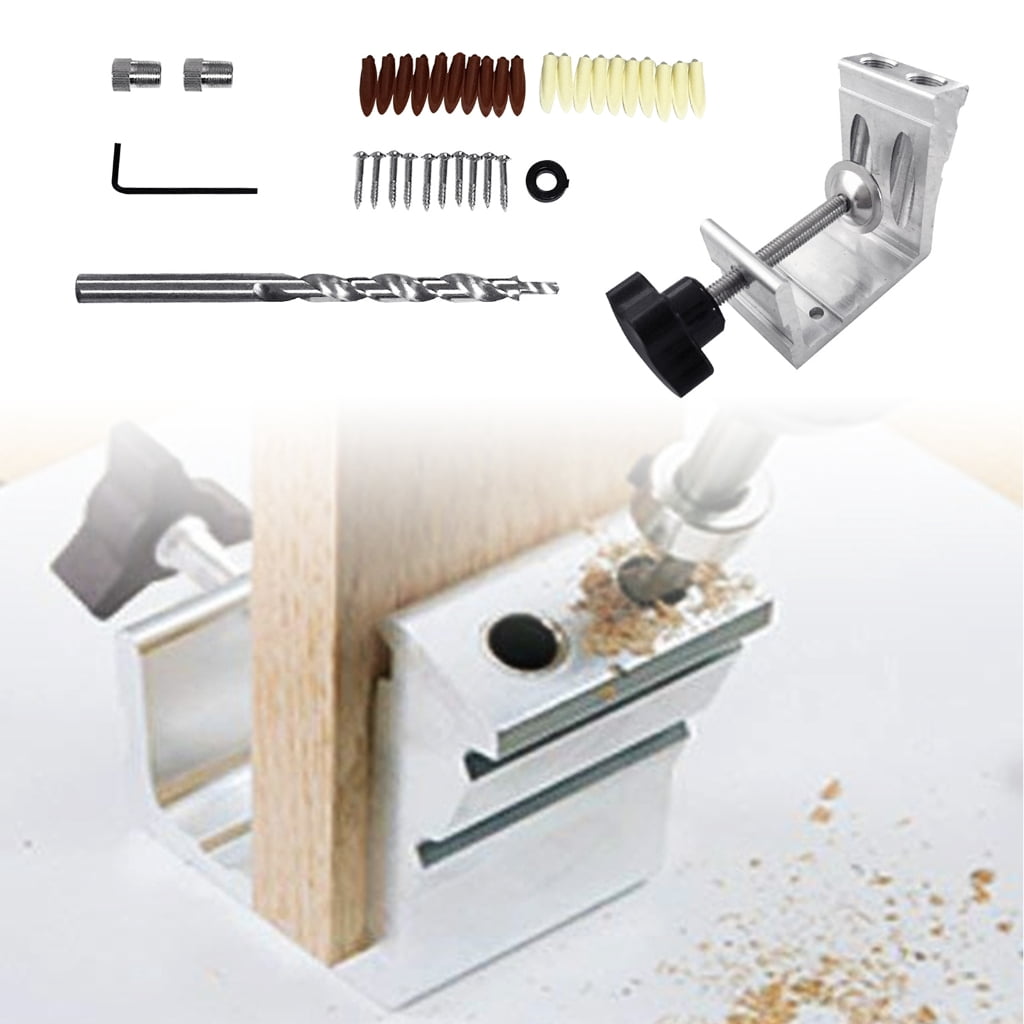 Pocket Hole Jig Kits 15°Woodworking Inclined Hole Jig 2Drill Guide Joint Tool