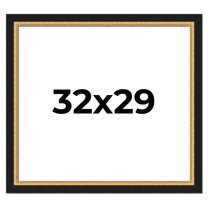 32x29 Frame Gold Real Wood Picture Frame Width 2.25 Inches | Interior Frame Depth 0.5 Inches |