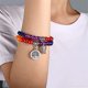 thumbnail image 4 of Pulsera de piedras naturales - Pulsera de cuentas naturales para mujer - Juego de dos pulseras con accesorios de árbol de la vida y hojas, E, 4 of 5