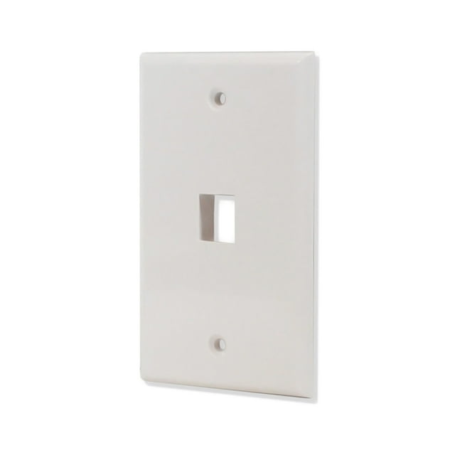 axGear Plaque Murale Keystone 1 Port, Gang Simple, Taille Standard, Prise RJ45, Insert Modulaire, Port Ethernet Cat5e Cat6, Blanc