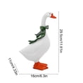 thumbnail image 2 of Christmas Resin Goose Figurine, 11.6in Holiday Tabletop Ornament, Festive Goose Statue for Mantel, Shelf, Entry Table, Party Centerpiece and Warm Cozy Seasonal Home Decoration, Green, 2 of 5