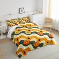 thumbnail image 3 of Manfei Colorful Flower Floral Bedding Comforter Set,Cute Cartoon Daisy Twin Comforter Sets,Geometric Waves Stripe Bedding Set For Kids,Super Cozy Room Decor Reversible,2pcs, 3 of 8