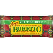 Amy's Frozen Meals, Gluten Free Cheddar Cheese Burrito with Organic Rice and Beans, Microwave Meals, 5.5 Oz