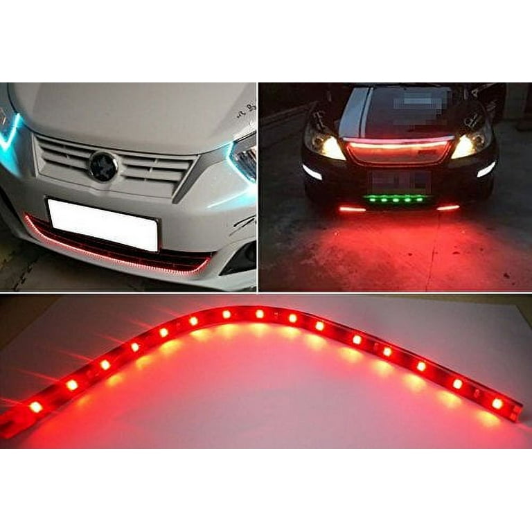 xt auto 8pcs 12v super bright 30cm 15 led flexible waterproof led strip  light for car interior & exterior decoration drl day running light or boat  bus