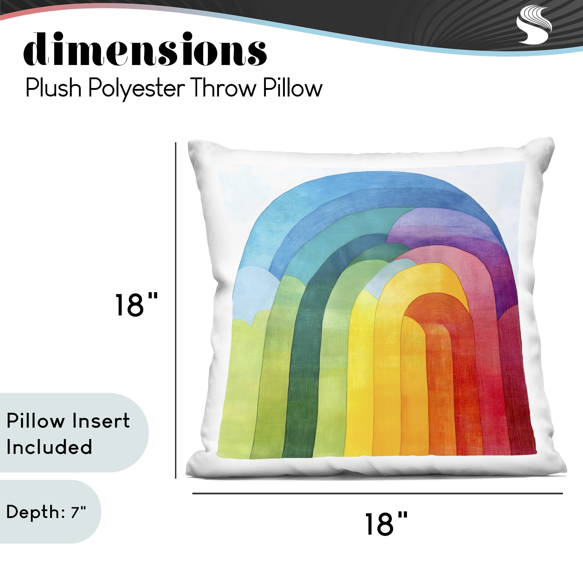 Stupell Industries Vibrant Rainbow Arch Abstraction Decorative Printed Throw Pillow, design by Creative Studio