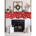 thumbnail image 3 of Red Christmas Fireplace Mantle Scarf, Xmas Snowflakes Winter Pine Tree Deer Mantel Cover Table Runner for Home Living Room Door Window, Indoor Outdoor Holiday Party Decor 17" x 60", 3 of 6