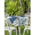 thumbnail image 2 of Outdoor Tablecloth with Umbrella Hole and Zipper, Thanksgiving Pumpkins Round Table Cloth 60 Inch Waterproof Tablecloth, Fall Eucalyptus Leaves Wooden Picnic Table Cover for Patio Camping, 2 of 7