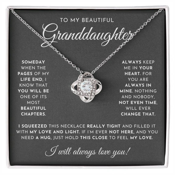To My Beautiful Granddaughter - Love Knot Necklace Standard Box