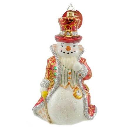 Radko Glass Ornament - Christopher Radko LORD SNOWLEY Blown Glass Ornament Snowman Numbered Ltd