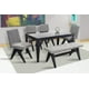 thumbnail image 1 of Comedor Japón 4 Sillas y Banca Gris Madera y Cristal, 1 of 1