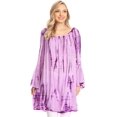 thumbnail image 5 of Sakkas Anna Casual Flowy Wide Neck 3/4 Sleeve Light Summer Boho Blouse Top - TD-Purple - One Size Regular, 5 of 5