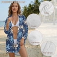 thumbnail image 6 of Xoenoiee Octopus Print Button Down Swimsuit Coverups for Women, V Neck Bathing Suits Cover Ups Shirt Long Sleeve Bikini Cover Up Beach Dress for Women, M, 6 of 7