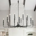 thumbnail image 2 of Aiwen 16-Light Sputnik Chandelier Retro Pendant Light Matte Black Contemporary Hanging Light Fixture, 2 of 8