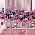 thumbnail image 5 of 20 Pieces Glittered Artificial Leaf Spray Picks 13" Tall for Christmas Winter Wedding Wreath Tree Floral Arrangment Vase Bouquets Table Centerpieces Decoration (Pink), 5 of 7