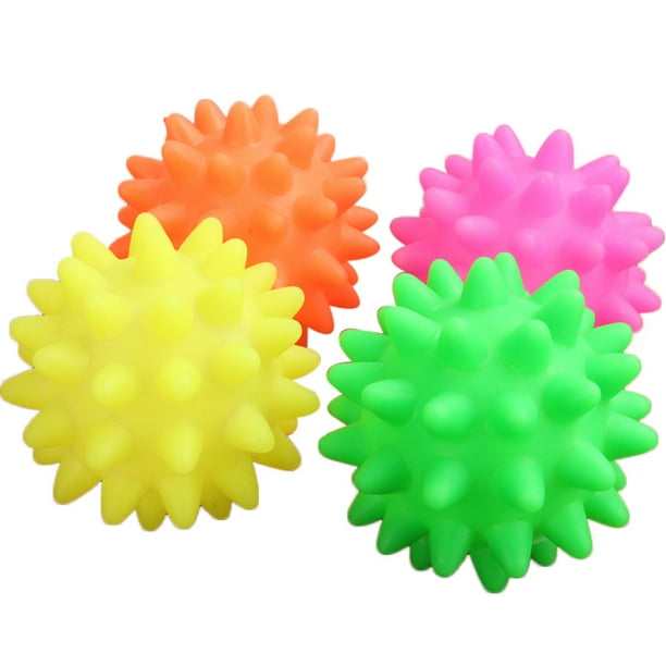 Xihbxyly Juguete para Mascotas, Juguete Masticable de Goma con Púas, Materiales Ecológicos, Colores Brillantes, Sonido de Flauta Interactivo, para Que Jueguen Los Perros, Color Aleatorio, 6,5 Cm de D
