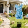 thumbnail image 2 of 29.5" Easter Bunny Decorations Moss Bunny Shaped Topiary Trees with Ground Spike Artificial Moss Rabbit Topiary Faux Plants Outdoor for Easter Party Indoor Outdoor Garden Decor, 2 of 9