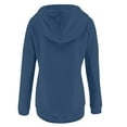 thumbnail image 6 of Duoif Women's Hoodies, Women's Long Sleeve Cardigan - Casual Button Pocket Design Womens Sweatshirt Blue XS, 6 of 8