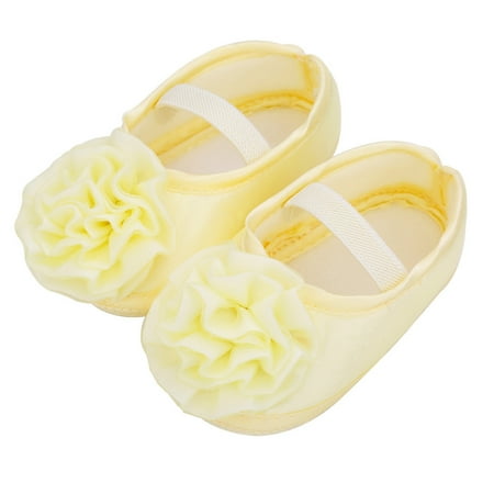

THE WILD Comfortable Fashion Newborn Baby Girls 1PC Hair Belt + Flowers Applique Soft Sole Single Shoes