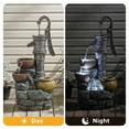 thumbnail image 5 of 32'' Outdoor Water Fountain Vintage Pump Design with LED Lights Resin Garden Waterfall Fountain Multi Tier Patio Yard Porch Decor, 5 of 9