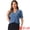 Grey Blue, variant on DARING DIVA Women's Elegant Chiffon Button Down Peter Pan Collar Blouse M Grey Blue