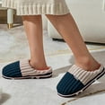 thumbnail image 2 of Gubotare Slippers for Men Mens Cozy Memory Foam Scuff Slippers Casual Slip On Warm House Shoes Indoor/Outdoor Sandal Slippers Size 9 (Navy,9), 2 of 3