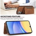 thumbnail image 2 of Design for Galaxy A15 5G Wallet Case with Credit Card Holder Slot PU Leather Phone Cover Stand Kickstand Shockproof Protective Cell Accessories for Samsung A 15 Women Men 6.5 inch Brown, 2 of 12