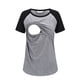 thumbnail image 2 of Camisa de lactancia de manga corta para mujer (gris), 2 of 3