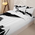 thumbnail image 3 of Homewish Abstract Fluid Ink Zipper Twin Comforter Sets with Fitted Sheet and 2 Pillowcases,Contemporary Art Zipper Bedding Set,Black,Reversible,4pcs, 3 of 8