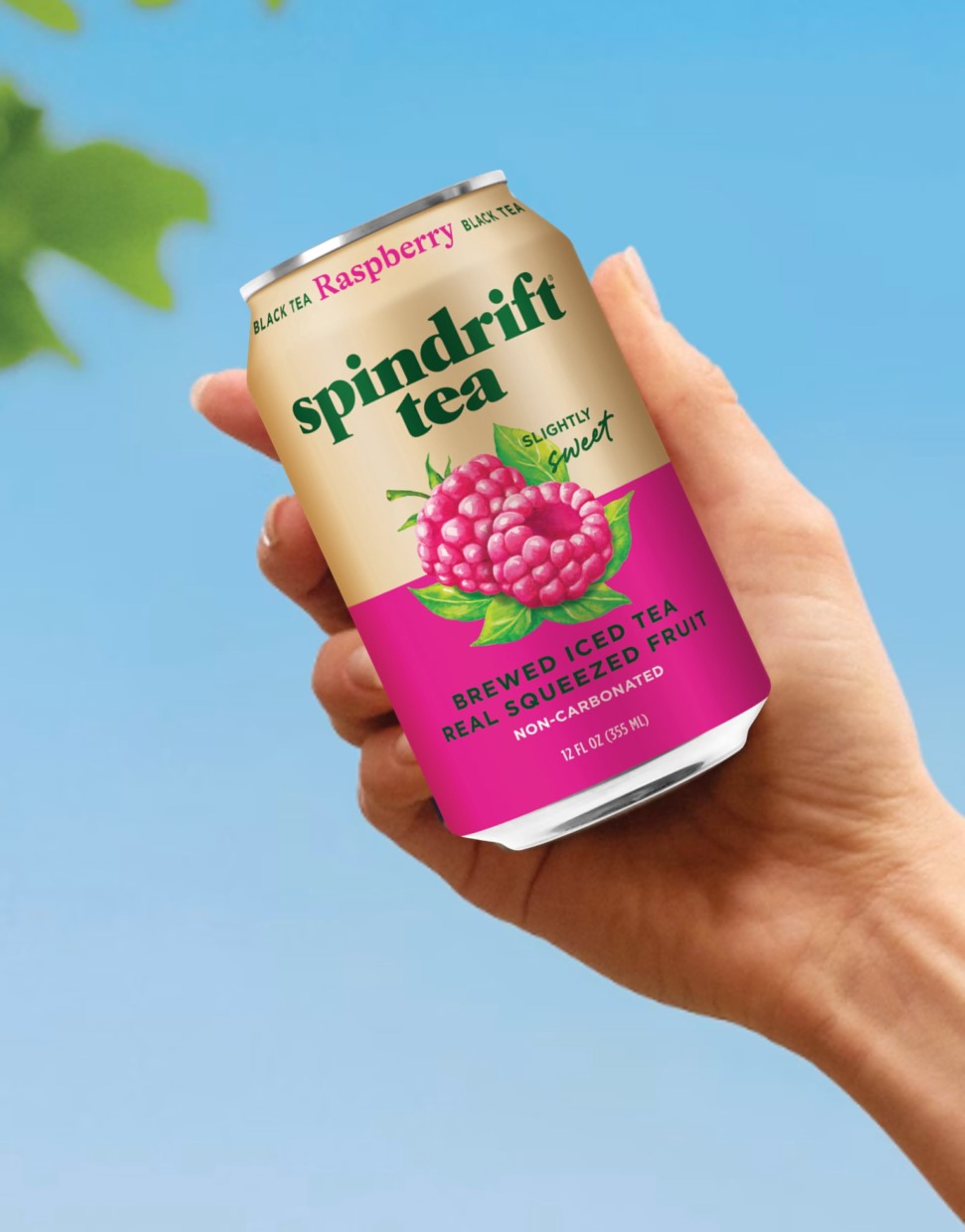 (6 pack) Spindrift Raspberry Iced Tea, Brewed Black Tea with Real Squeezed Raspberry Juice, 12 fl oz. Singles