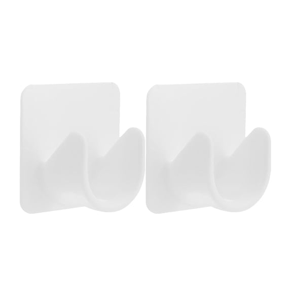 BERTDOMD 4-Pack Adhesive Curtain Rod Hooks for Shower and Closet Poles, Curtain Rod Holders Brackets Replacement Set
