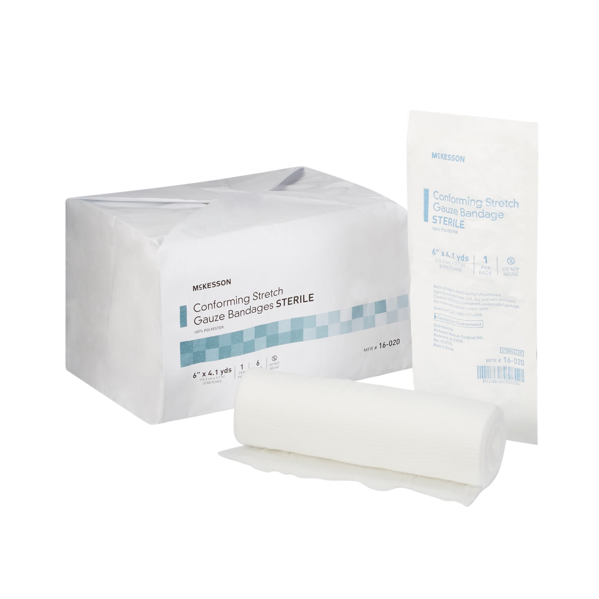 McKesson White Conforming Bandage Sterile 6' x 4-1/10 yd 16-020 6 per Bag