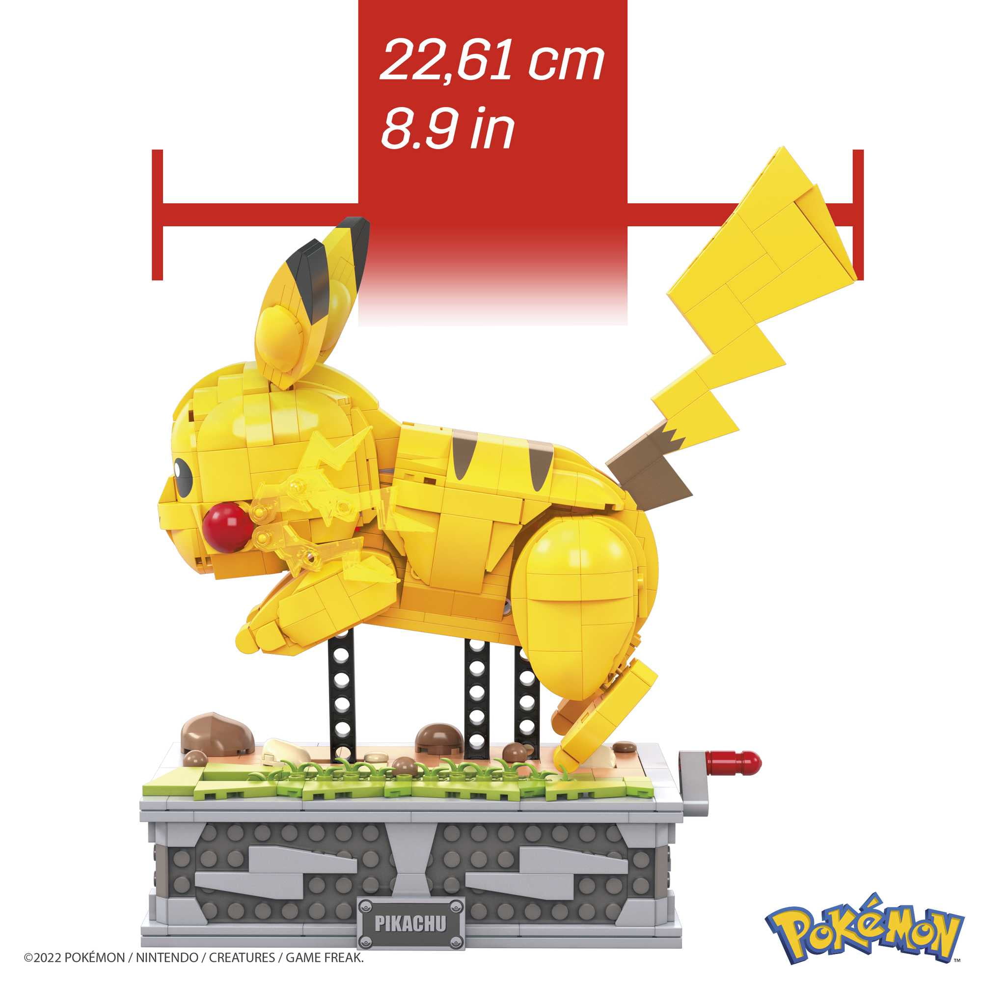 1092 Pcs Mega Pokémon Pikachu Running Collectors Mechanical Transmission  Puzzle Early Education Children's Toys Building Block